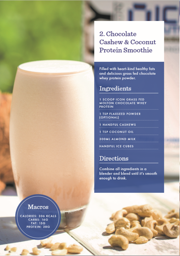 ICON Recipe Ideas - 2. Chocolate Cashew & Coconut Protein Smoothie - ICON Nutrition