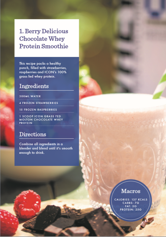 ICON Recipe 1 - Berry Delicious Chocolate Whey Protein Smoothie - ICON Nutrition