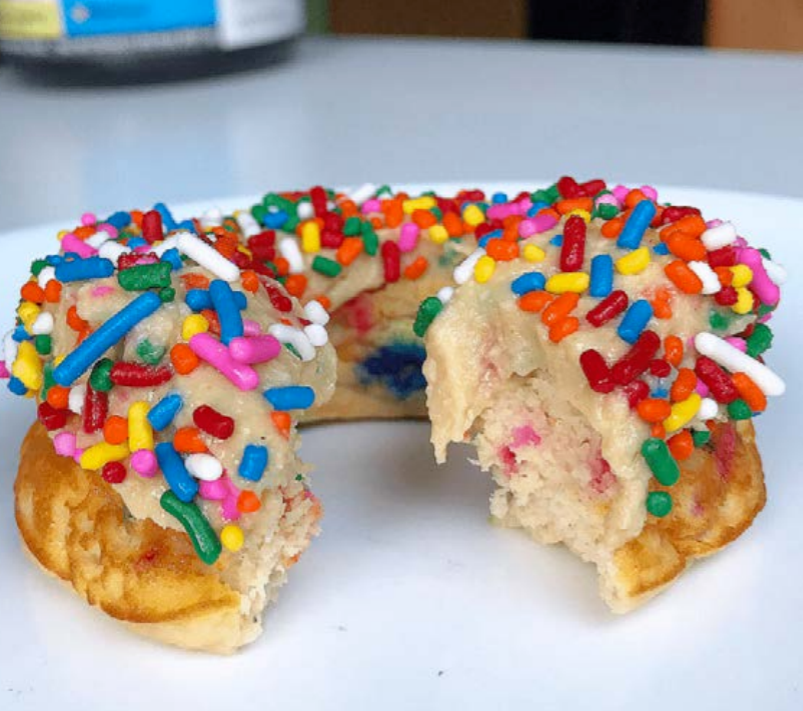High Protein Sugar Cookie Butter Frosted Sprinkles Donut