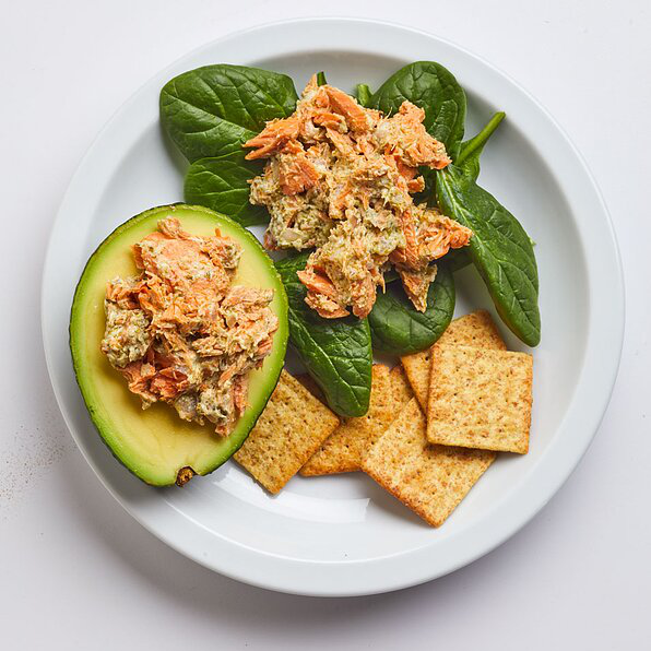 SALMON SALAD-STUFFED AVOCADO