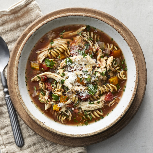 MEDITERRANEAN SLOW-COOKER CHICKEN NOODLE SOUP