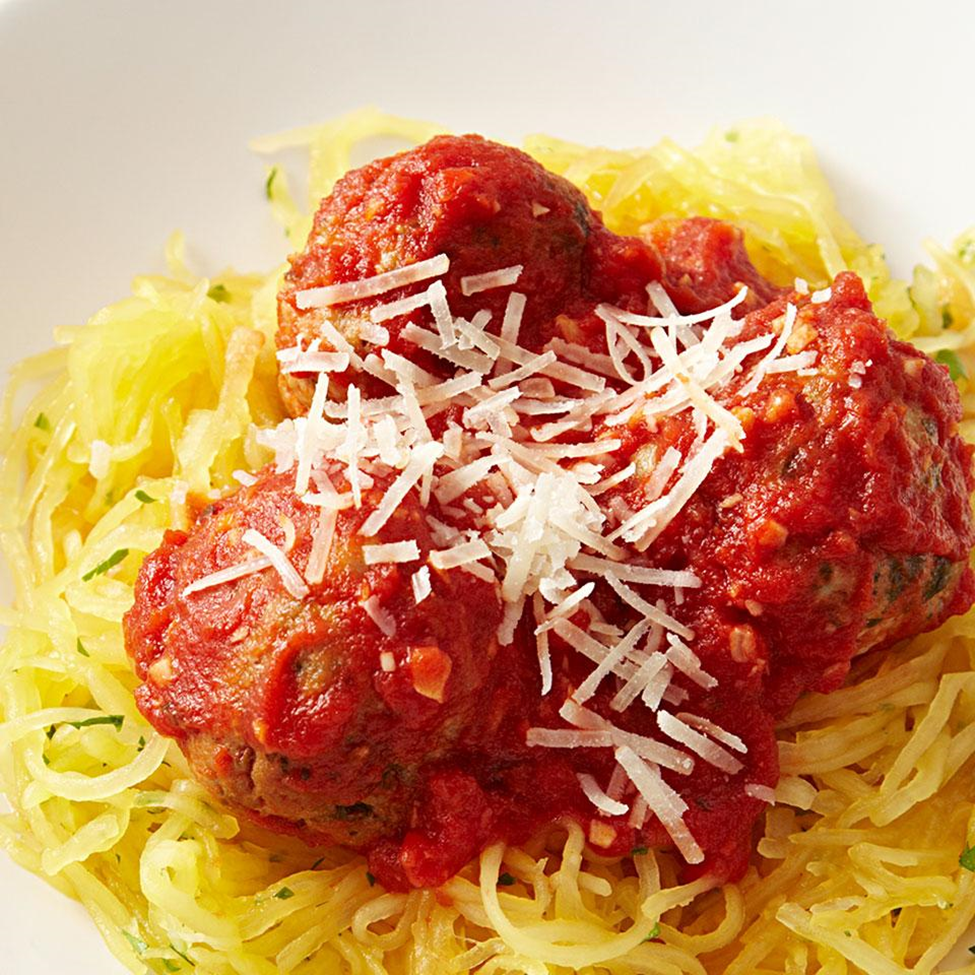 SPAGHETTI SQUASH & MEATBALLS