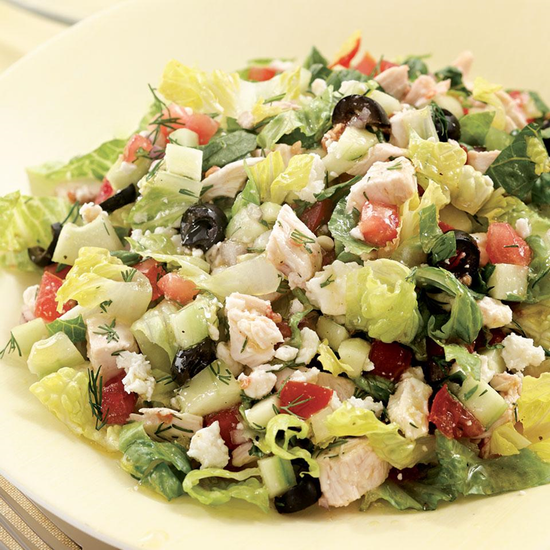 CHOPPED GREEK SALAD WITH CHICKEN
