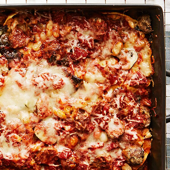 CHEESY MEATBALL BAKE