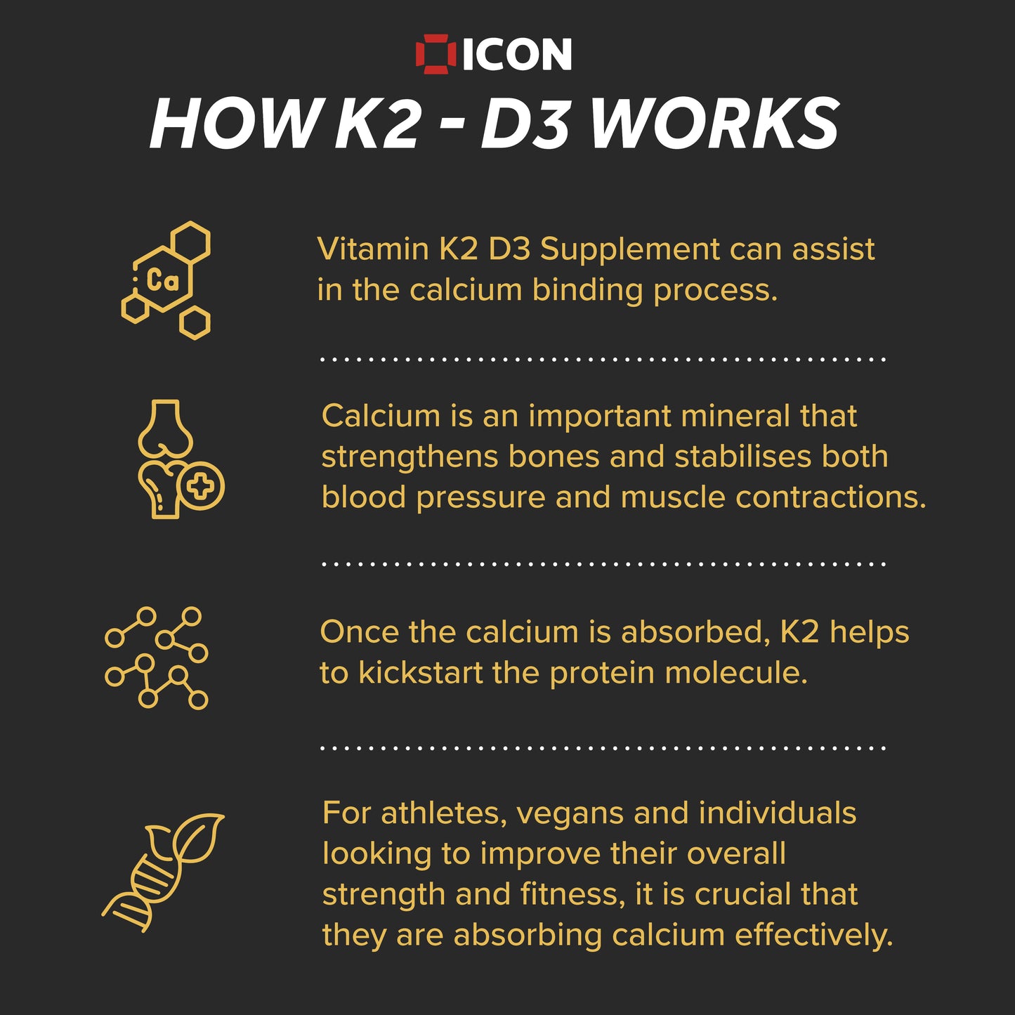 Vitamin K2 D3 Supplement (180 Serv) - ICON Nutrition