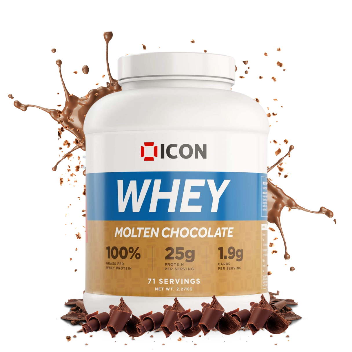 100% Whey Protein 2.27kg - 71 Servings & 960g 30 Servings - ICON Nutrition