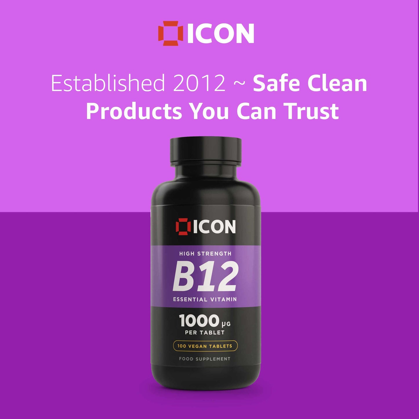 Vitamin B12 (100 Tablets) - ICON Nutrition