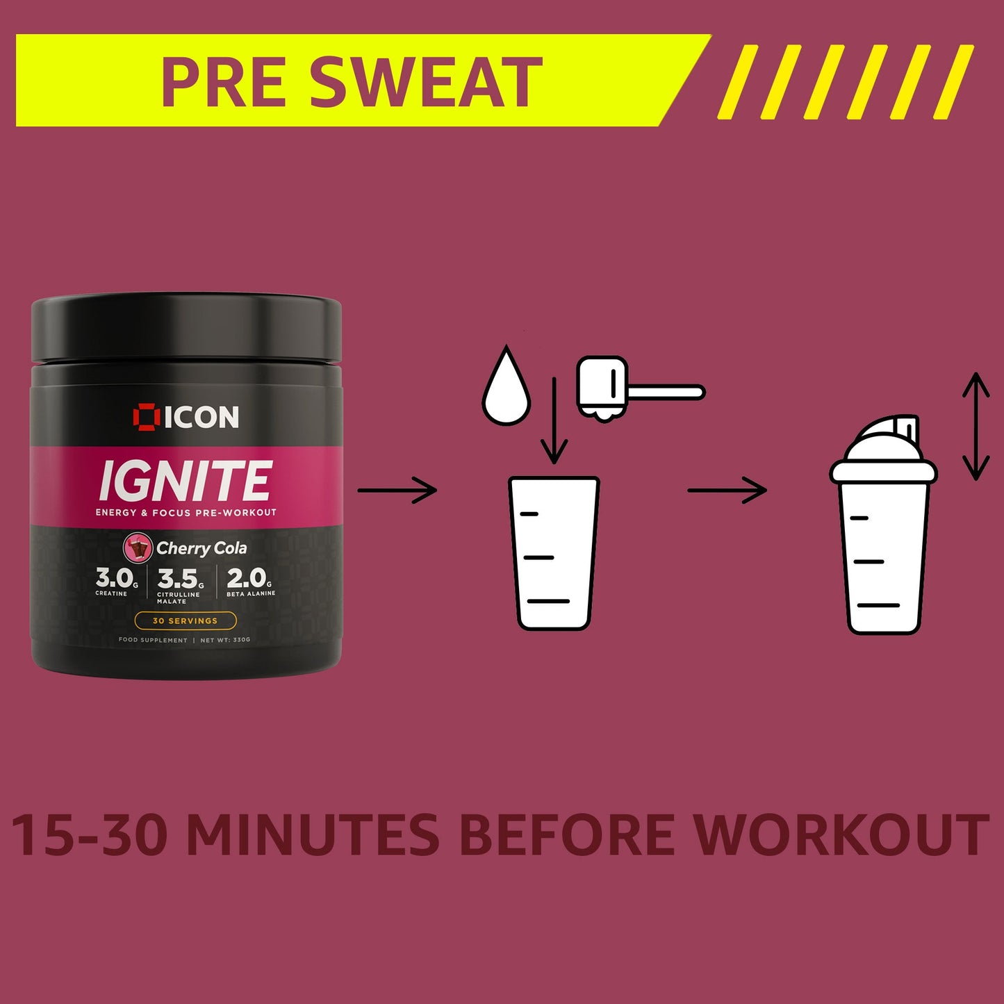Load image into Gallery viewer, Ignite Pre-Workout (30 Serv.) - ICON Nutrition
