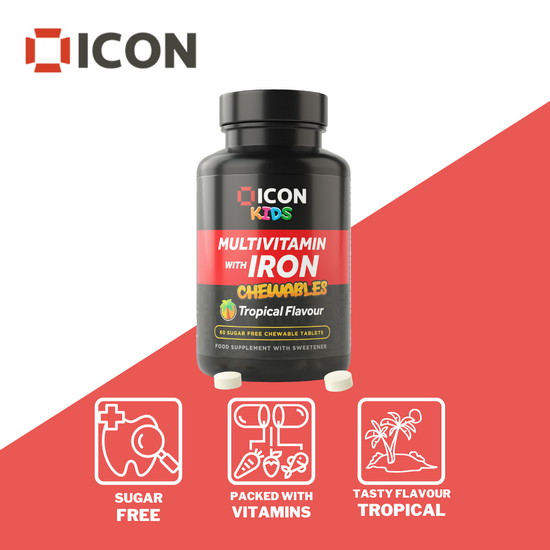 Load image into Gallery viewer, Chewable Multivitamin for Kids and Toddlers with Iron (60 Servings) - ICON Nutrition
