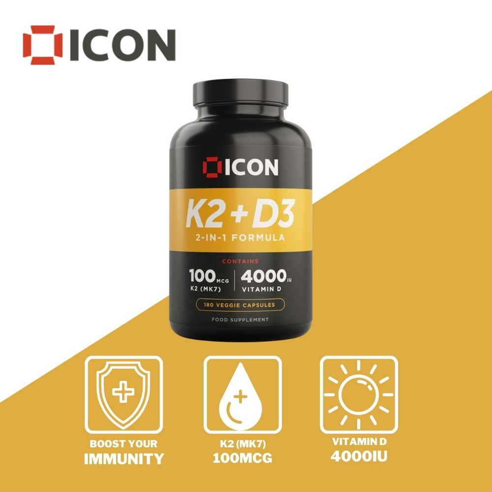 
                  
                    Vitamin K2 & D3 (180 Serv.) - ICON Nutrition
                  
                
