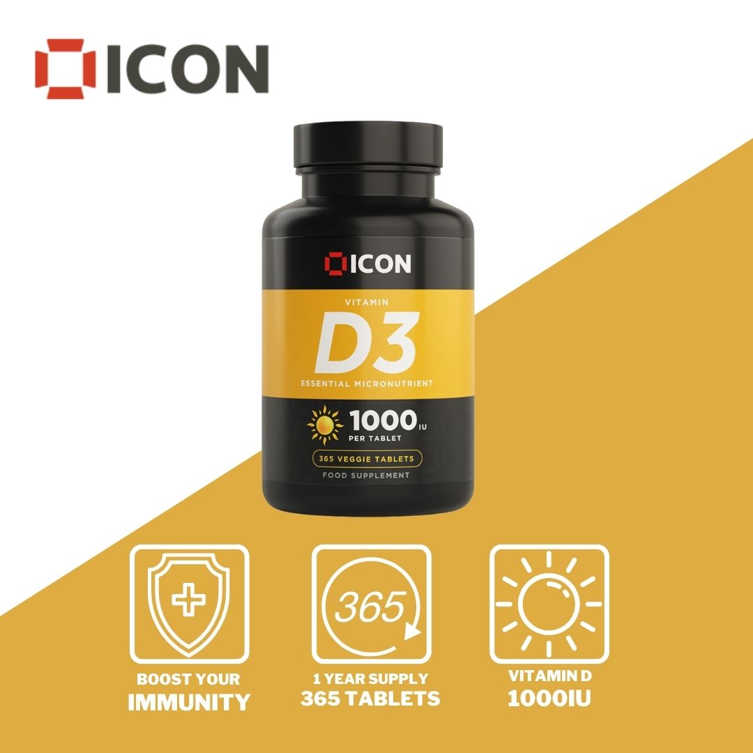 Vitamin D3 1000IU x 365 Tablets - ICON Nutrition