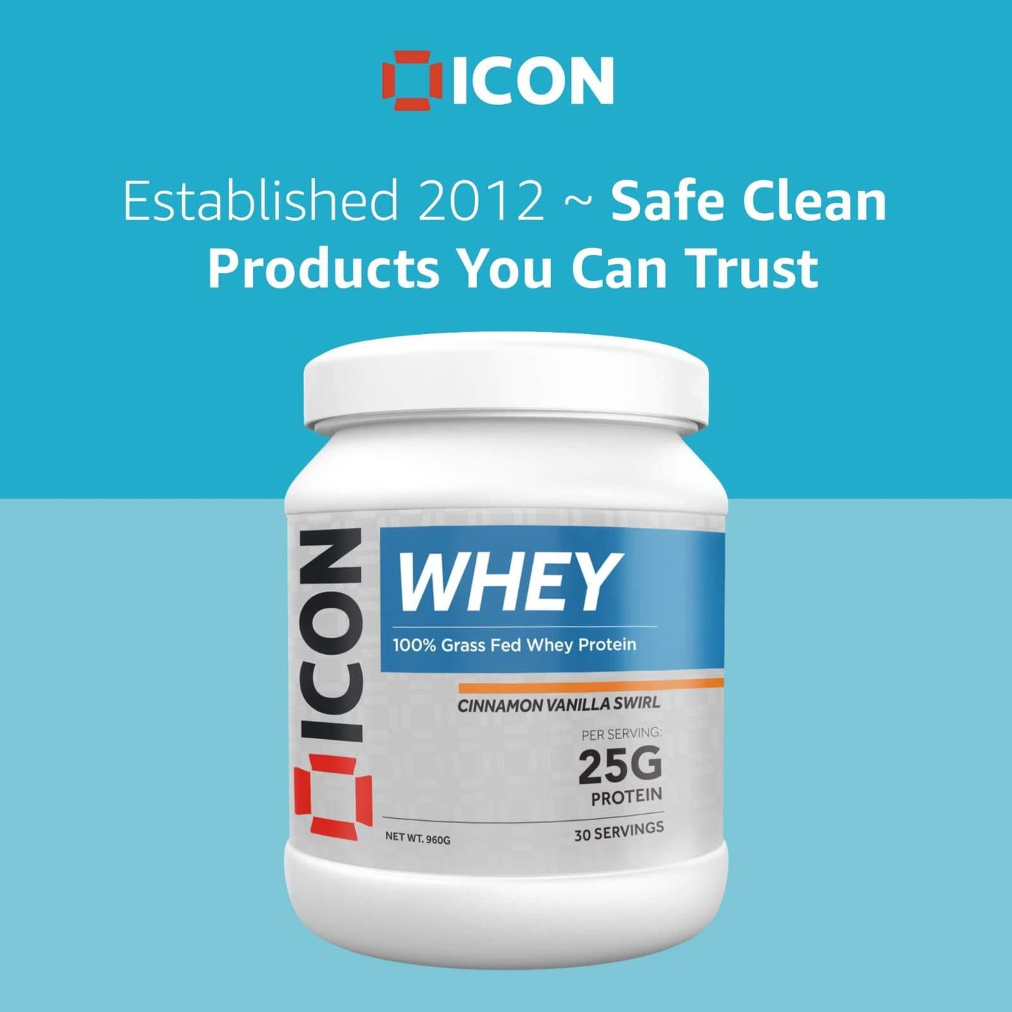 100% Whey Protein 960g - 30 Servings - ICON Nutrition