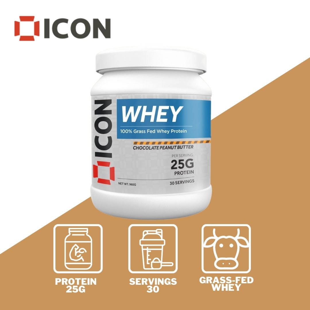 100% Whey Protein 960g - 30 Servings - ICON Nutrition