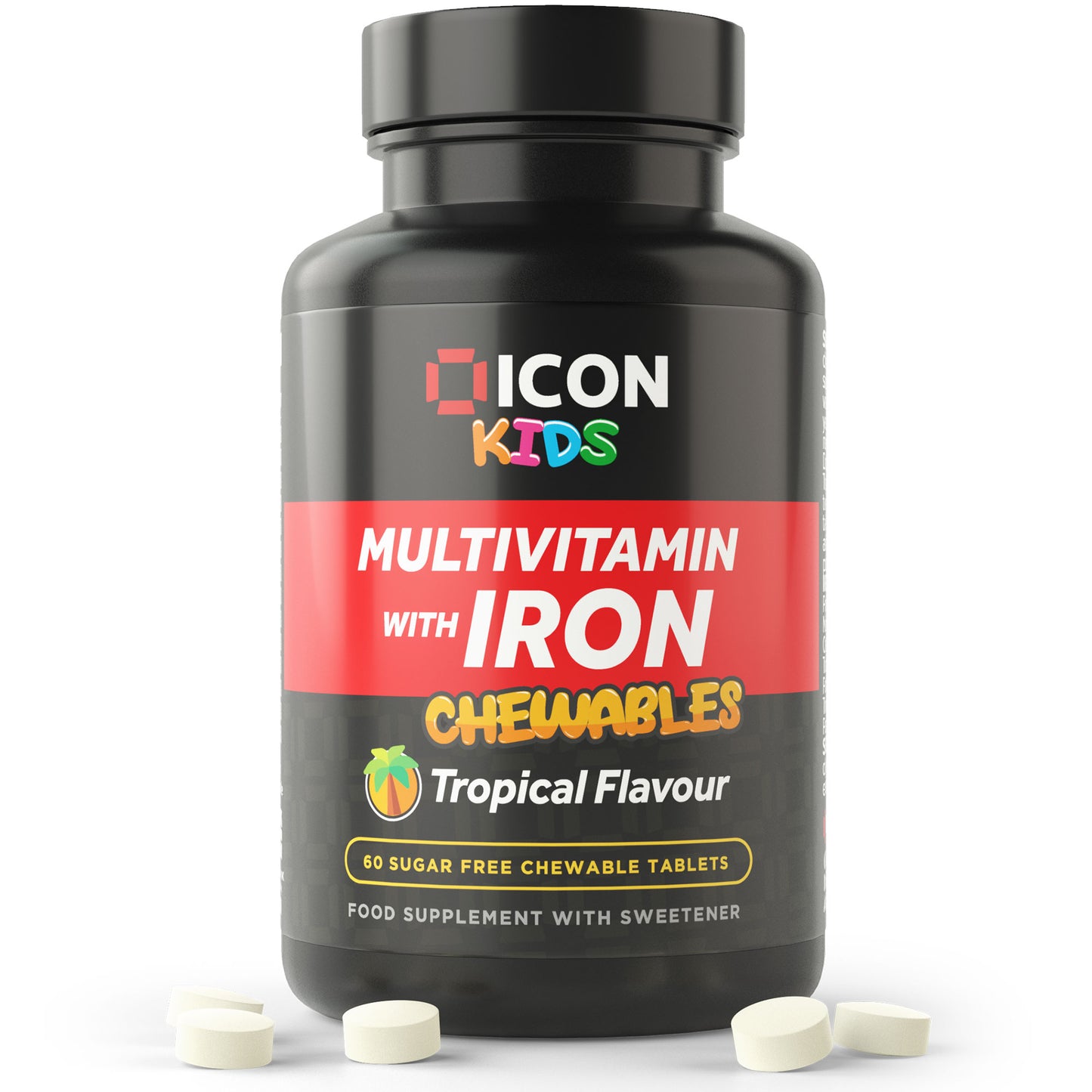 Load image into Gallery viewer, Chewable Multivitamin for Kids and Toddlers with Iron (60 Servings) - ICON Nutrition
