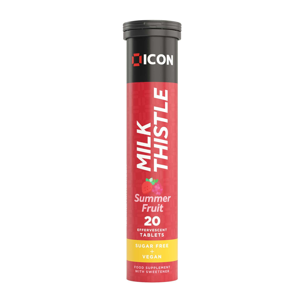 Milk Thistle Effervescent Tablets - Summer Fruit Flavour, Sugar Free, Vegan - 20 Tablets - ICON Nutrition