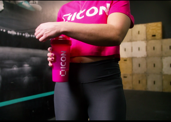Load image into Gallery viewer, BUNDLE OFFER - ICON Classic Cropped Tee - Mulberry &amp;amp; Hot Pink - ICON Nutrition
