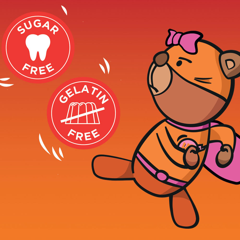 
                  
                    Sugar Free Multivitamins For Kids - Hero Bears in Orange, Raspberry and Blueberry Flavours - ICON Nutrition
                  
                