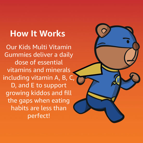 Sugar Free Multivitamins For Kids - Hero Bears in Orange, Raspberry and Blueberry Flavours - ICON Nutrition